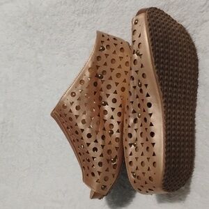 Refresh Tan Perforated Women's Shoes